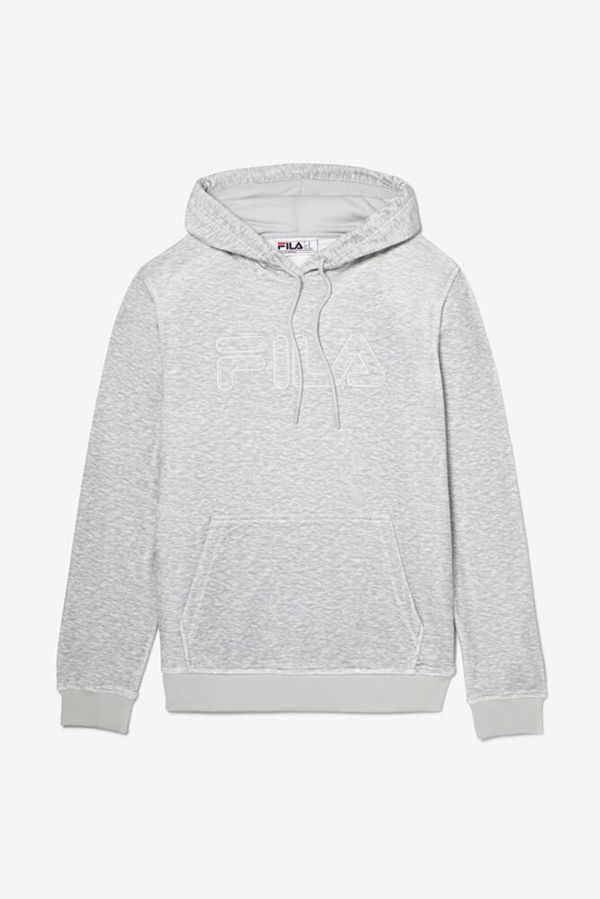 Fila Asher Velour Men's Hoodies - Light Grey,NZ 275-85763